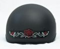 Rhinestone Helmet Patch - Red Rose