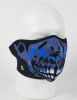 Face Mask - 1/2 Blue Skull Face Design Neoprene