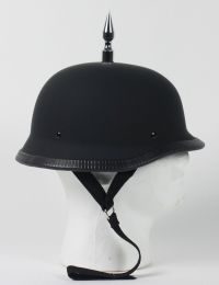 3 Inch Spiked German Flat Novelty Motorcycle Helmet