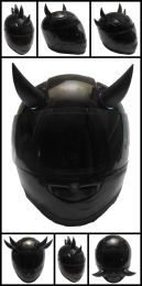 Rubber Motorcycle Helmet Horns - Black