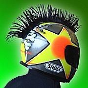 Motorcycle Helmet Mohawk - Black