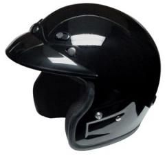 Rm6Bk - Black Race 3/4 Shell Motorcycle Helmet
