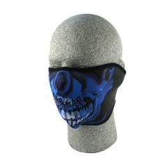 Face Mask - 1/2 Blue Skull Face Design Neoprene