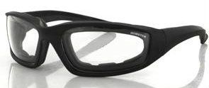 Biker Glasses - Foamerz 2 Sunglasses, Blk Frame, Anti-Fog Clear, Ansi Z87