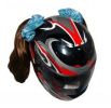 Motorcycle Helmet Pigtails - Brown