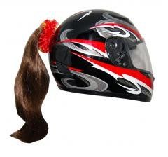 Motorcycle Helmet Ponytail - Brown