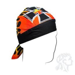 Skull Cap - Iron Cross Ii Flames Do-Rag Flydanna