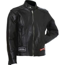 Diamond Plate Rock Design Genuine Buffalo Leather Motorcycle Jacket