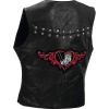 Diamond Plate Ladies Rock Design Genuine Lambskin Leather Vest