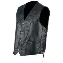 Rocky Ranch Hides Rock Design Genuine Hog Leather Biker Vest