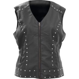 Giovanni Navarre Tailored Ladies Faux Leather Studded Vest