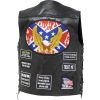Diamond Plate Rock Design Genuine Buffalo Leather Rebel Vest