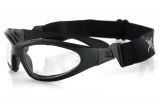 Biker Glasses - Gxr Sunglass, Black Frame, Anti-Fog Clear Lenses