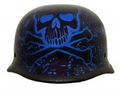 German Boneyard Blue Novelty Motorcycle Helmet