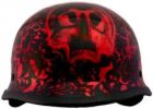 103Byr - Dot German Boneyard Red Motorcycle Helmet