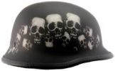 103Sp - Dot German Skull Pile Motorcycle Helmet