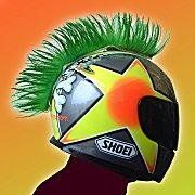 Motorcycle Helmet Mohawk - Green