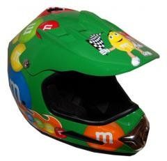 M&M Licensed Green Motox Motorcycle Helmet