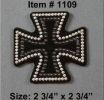 Rhinestone Helmet Patch - Iron Cross