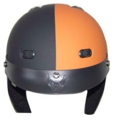 1Vofb - Dot Matte Dot Black/Orange Motorcycle Helmet