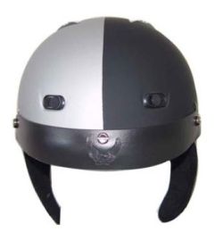 1Vsfb - Dot Matte Dot Black/Silver Motorcycle Helmet