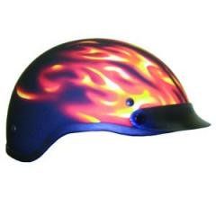 1Gf - Dot Matt Flame Shorty Motorcycle Helmet - Clearance