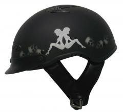 1Vmf - Dot Vented Mudflap Girl Motorcycle Half Helmet Beanie Helmets