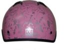 1Vbyp - Dot Vented Pink Boneyard Ladies Motorcycle Half Helmet Beanie Helmets