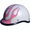 Pink Flame Polo Novelty Motorcycle Helmet
