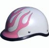 Pink Flame Polo Novelty Motorcycle Helmet