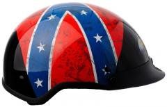 1Rf - Dot Rebel Flag Shorty Motorcycle Helmet