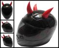 Rubber Motorcycle Helmet Horns - Red