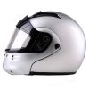 Snows - Dot Full Face Gloss Silver Modular Snowmobile Helmet