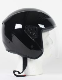 Rk5B - Black Dot Motorcycle Helmet Rk-5 Open Face With Flip Shield