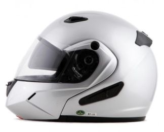 Rf18Silver - Dot Double Retractable Visor Modular Motorcycle Helmet