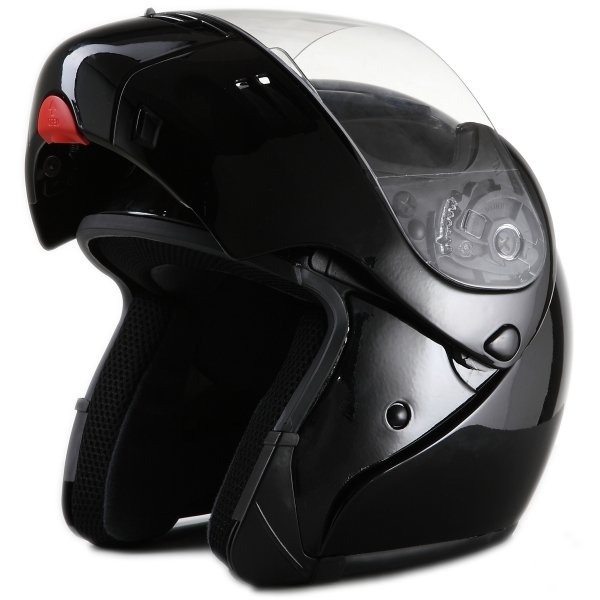 Modb Dot Full Face Gloss Black Modular Motorcycle Helmet