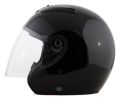 Rkb - Black Dot Motorcycle Helmet Open Face With Flip Shield