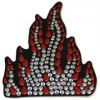 Rhinestone Helmet Patch - Red Flame