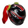 Motorcycle Helmet Pigtails - Red