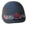 Rhinestone Helmet Patch - Red Rose