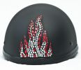 Rhinestone Helmet Patch - Red Flame