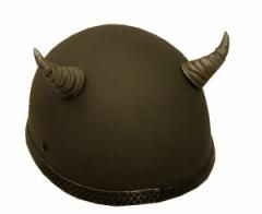 Helmet Horns - Silver Grooved Demon