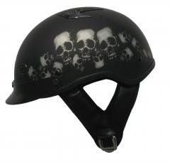 1Vsp - Vented Skull Pile Motorcycle Half Helmet Beanie Helmets