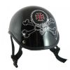Rhinestone Helmet Patch - Skull Red Cross