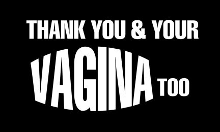 Thank You & Your Vagina Too Motorcycle Helmet  Sticker (1 Dozen)