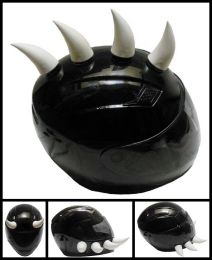 Rubber Motorcycle Helmet Horns - White