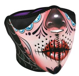 Face Mask - 1/2 Sugar Skull Neoprene Half  Face Mask