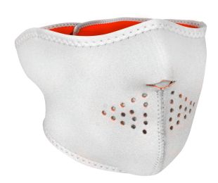 Face Mask - 1/2 High-Vis Orange/ Reversible To White Neoprene Half  Face Mask