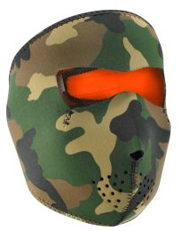 Face Mask - Orange/ Woodland Neoprene