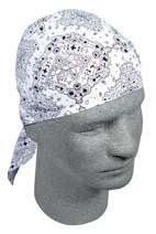 Skull Cap - White Paisley Do-Rags